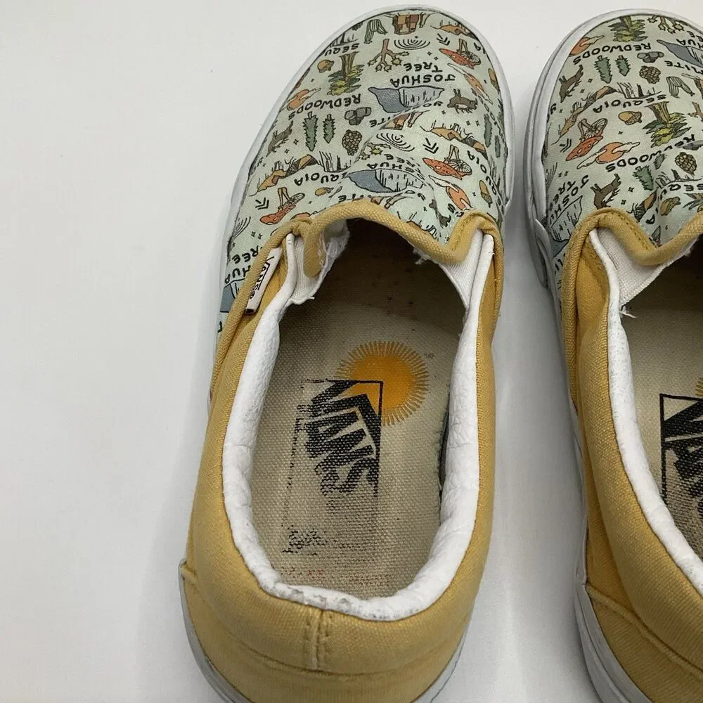 Vans Customs California National Parks Slip-On Sneakers M 5.5 W 7.0 Needs Repair